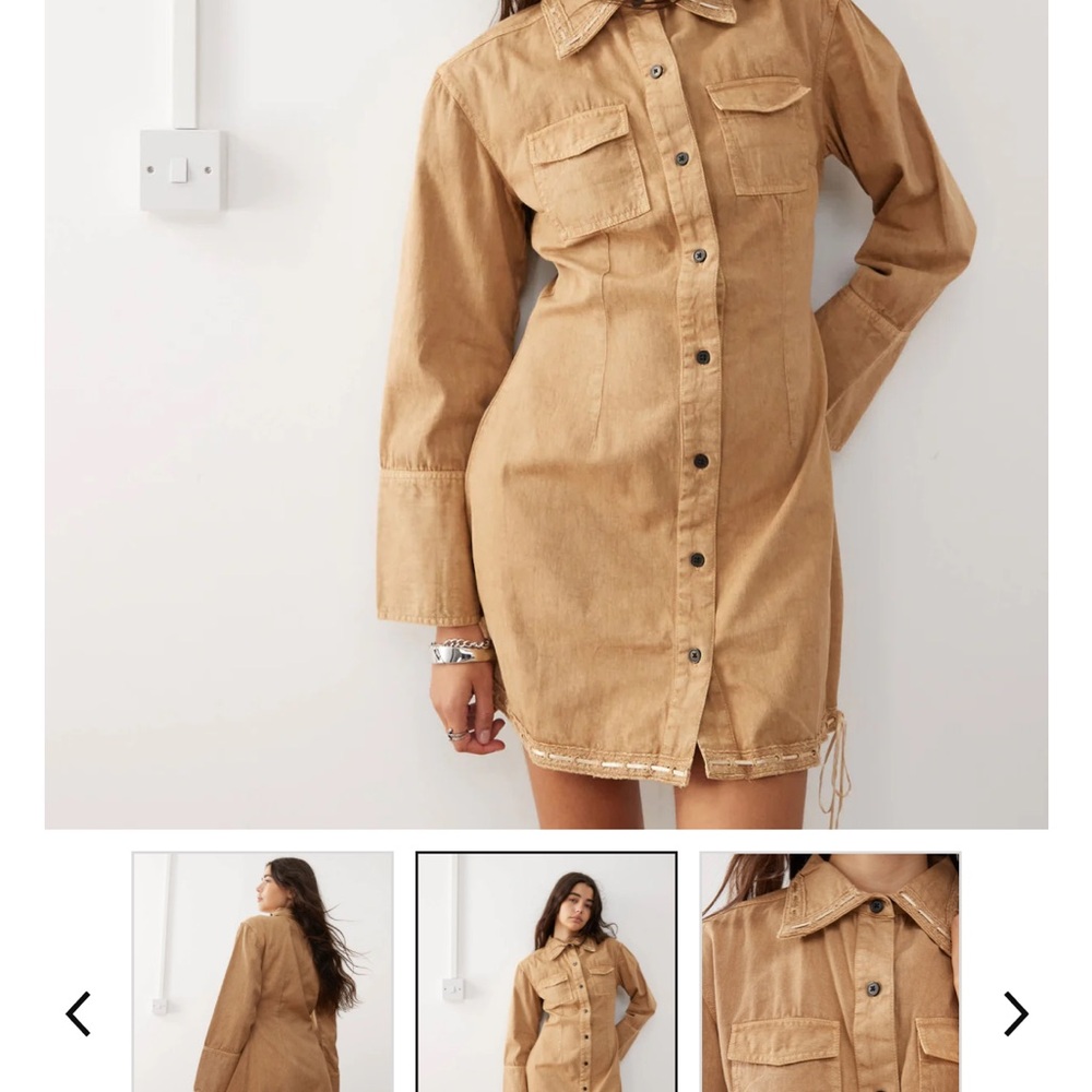 Reclaimed Vintage Brown Mini Shirt Dress | SOLD OUT on ASOS | Utility Style - Picture 3 of 6